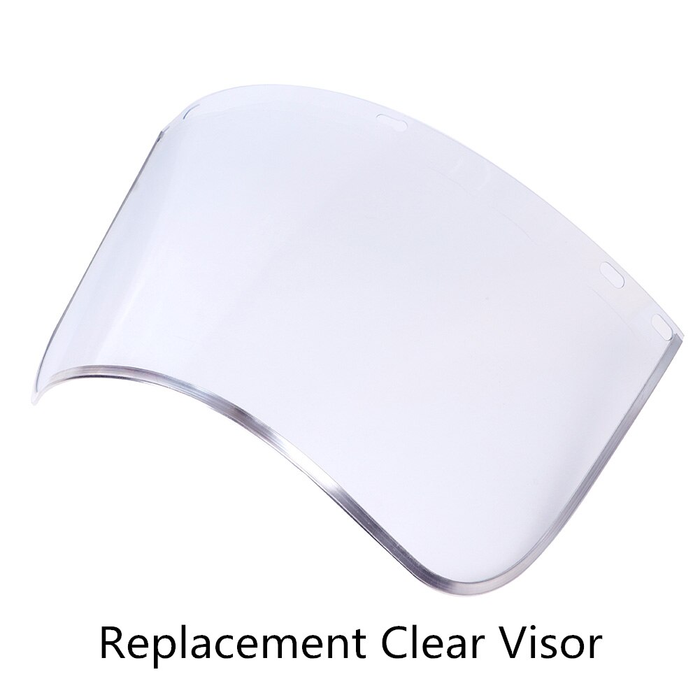 Industrial Safety Full Face Shield Wide Visor Clear Screen Anti-shock Face Screen Or Adjustable Steel Mesh Sports Safety Helmet: Clear Visor