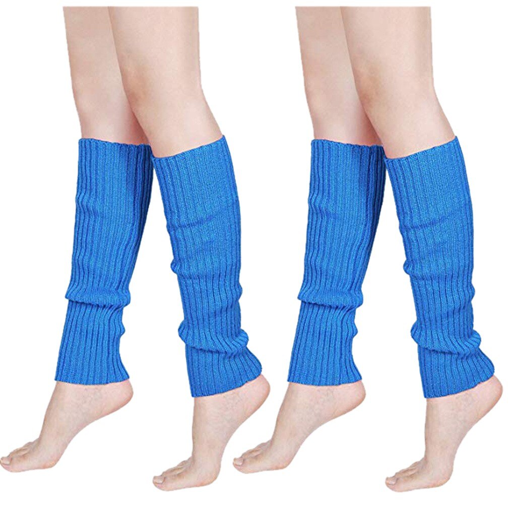Frauen Männer Fluoreszenz Farbe Streifen Stiefel Manschetten Wärmer betroffen Bein Partei Strümpfe bein wärmer Winter calentadores de pierna mujer: Blau