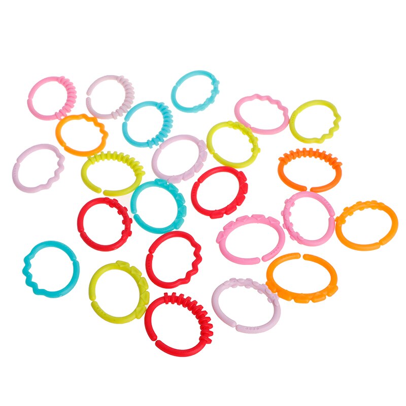 24 pcs Colorful Teeth Rubber Ring Baby Teether Toy Crib Bed Cart Hanging Rattle Toy Ornaments Education Doll 100% Brand