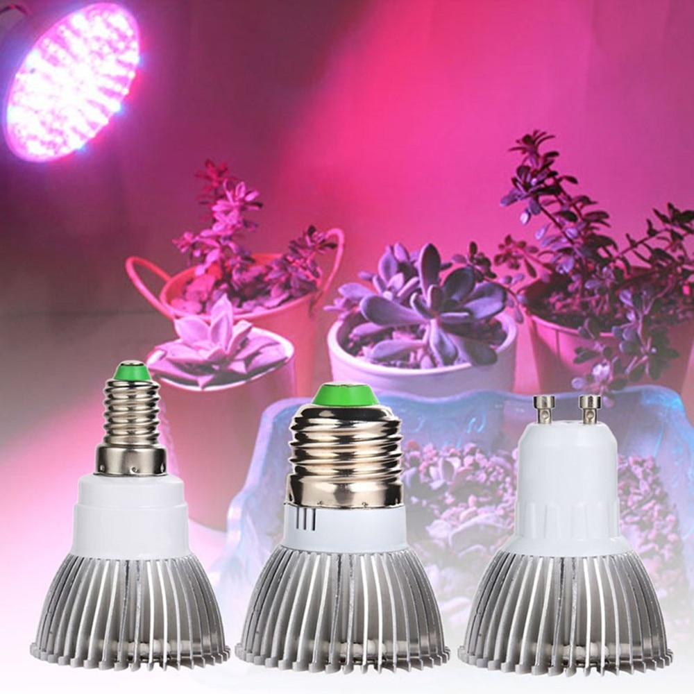 Fullspektrum led växtljus  e27 växande växtlampa  gu10 e14 lampa uv  ir 28 lysdioder  ac85-265v för växthus blomfrukter