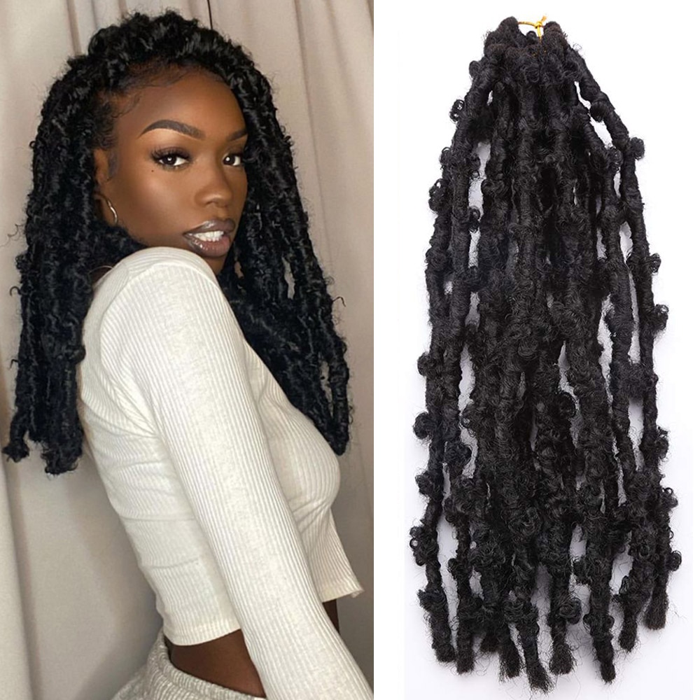 Locs Distressed Crochet Braids Synthetic Pre-Twisted Braiding Hair Extensions Pre Looped Soft Bob Faux Locs