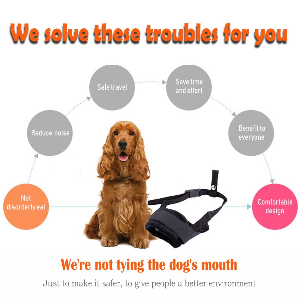 Dog Muzzle Pet Masks Adjustable Mesh Breathable Small Dog Mouth Muzzle Anti Bark Bite Chew Training Accessories Schnauzer