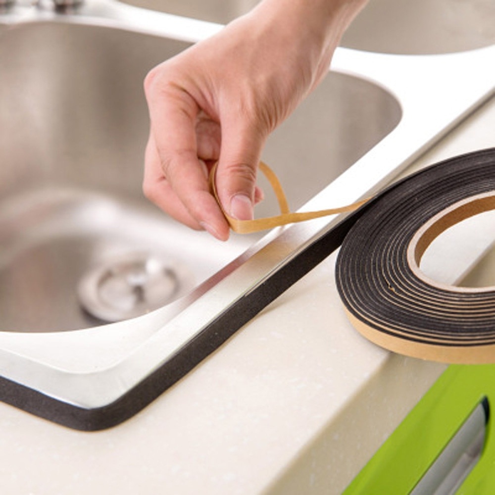 Køkken selvforseglende klæbebånd støv og vandtæt tætningsliste køkken badeværelse vægbestandig vask forsegling klæbebånd