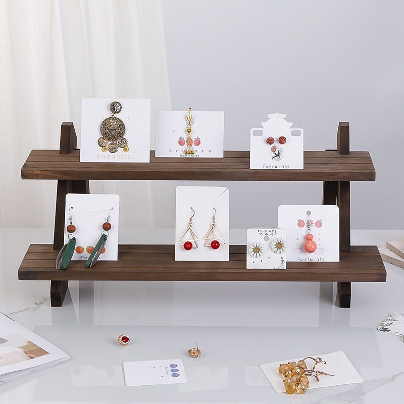 Holz Anzeige Stand Trapez Armbinde Ring Schmuck Gestell Ohrringe Karten Halfter Nagel Stall Anzeige Stand Puppe Regal Veranstalter