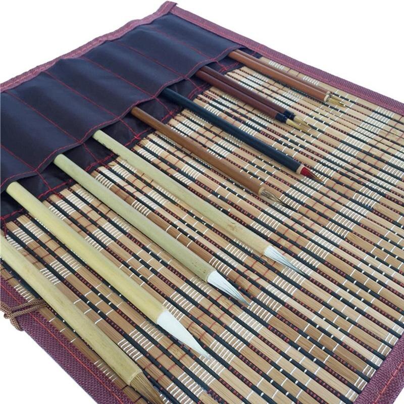 Umitive 1Set Bamboo Traditional Chinese Calligraphy Art Tool Set Ink Brushes Bru Writing Calligraphy Supplies Painting V9X4