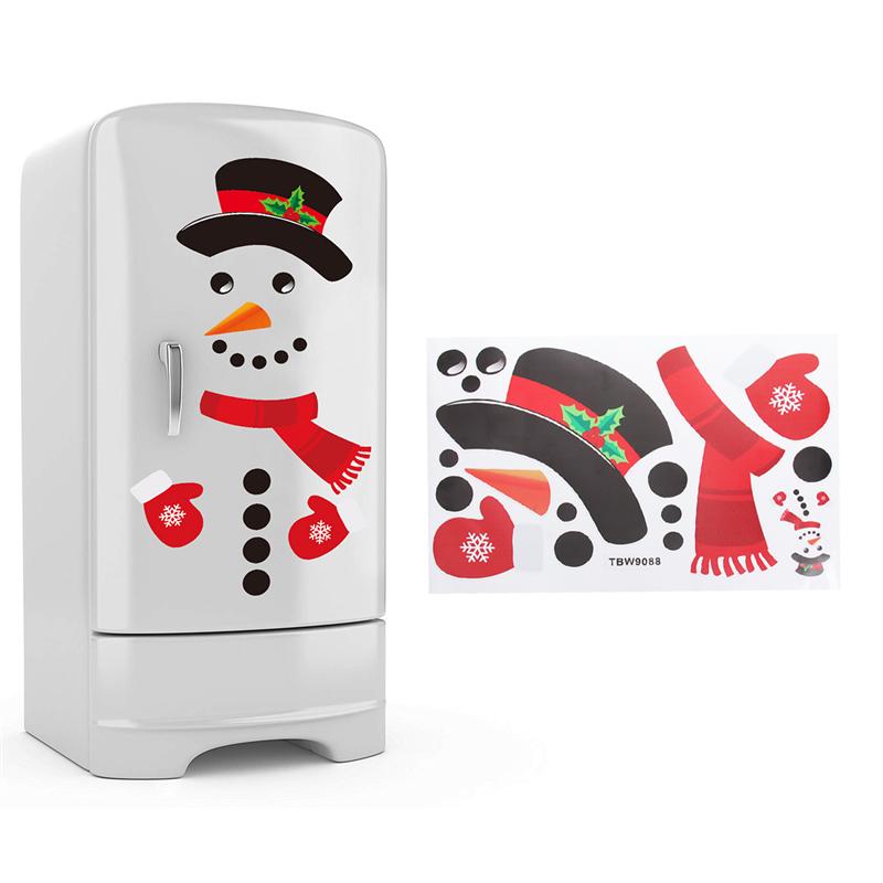 Kerst Sticker Gratis Combinatie Sneeuwpop Muursticker Diy Kast Garage Sticker Deur Sticker Koelkast Zelfklevend Decal