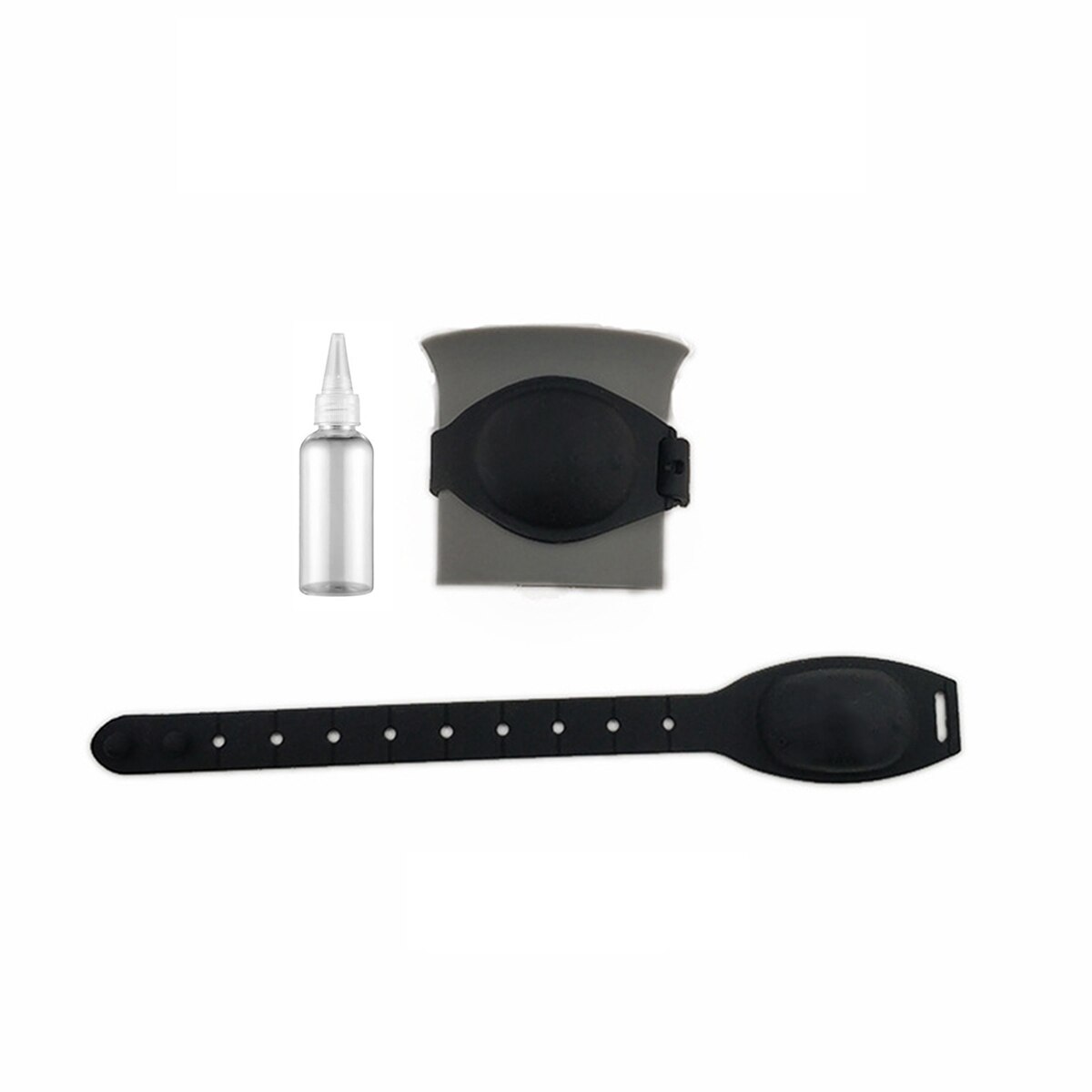 12ml- hand desinfektionsarmband silikon disponibel armband med disponibel armband: Svart