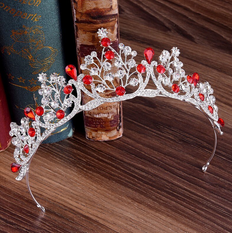 Blau verrotten Grün Hochzeit Haar Zubehör Kristall Tiara Für Bräute Krone Kopf Stück Braut Haar Zubehör Kronen Königin Diadem
