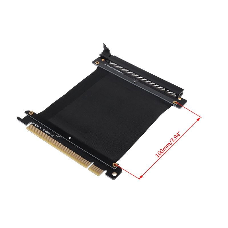 Højhastigheds pc-grafikkort pci express 3.0 16x fleksibelt stik kabelstigningskortudvidelsesportadapter til gpu med antijam: 10cm