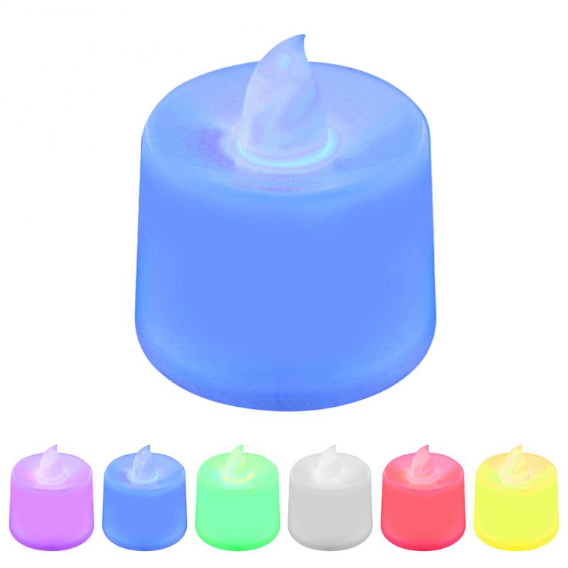 1PC couleur sans flamme LED photophore thé bougies mariage lumière batterie coloré lampe maison mariage anniversaire décoration