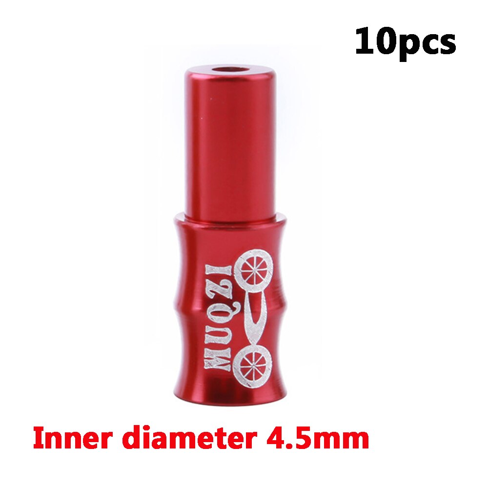 10 stk motorsykling tilbehør mtb terrengsykkel metall aluminiumslegering metalltråd caps sykkel deler bremseledning lokk kabel ledning deksel: 4.5mm røde