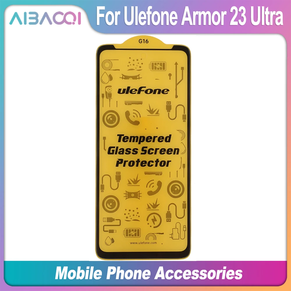 AiBaoQi Brand Glass Film For Ulefone Armor 12/12S 13 14/14 Pro 16 Pro Armor 21/22/23 Ultra/ 26 Ultra Clear Screen Protector: black