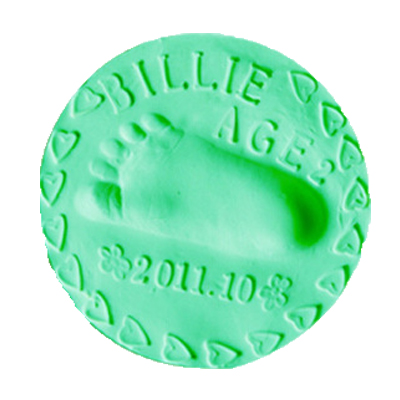 8 colores bebé 3D huella de mano fabricantes DIY juguetes pata impresión almohadilla secado de aire arcilla suave huella dactilar impresión padres -niño Inkpad: Green