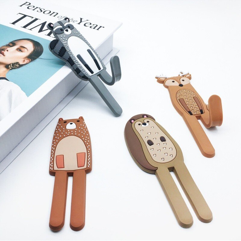 Cartoon Dier Multifunctionele Haken Koelkast Hergebruikt Gebruik Haak Kan Gewassen Muur Houder Verwijderbare Naadloze Steken 3D Haak Thuis decor