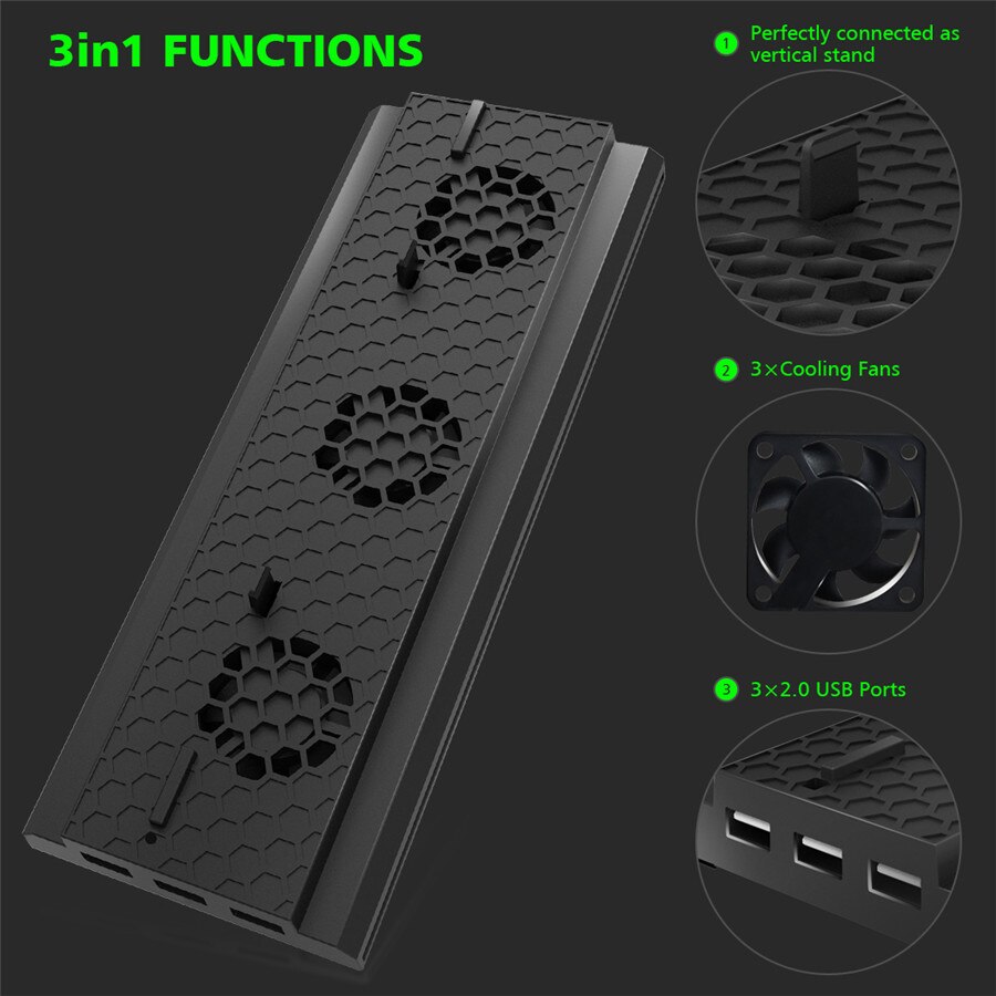 Nuovo supporto verticale Host ventola di raffreddamento supporto per supporto dispositivo di raffreddamento esterno 3 porte USB ventole per Xbox One X Console di gioco