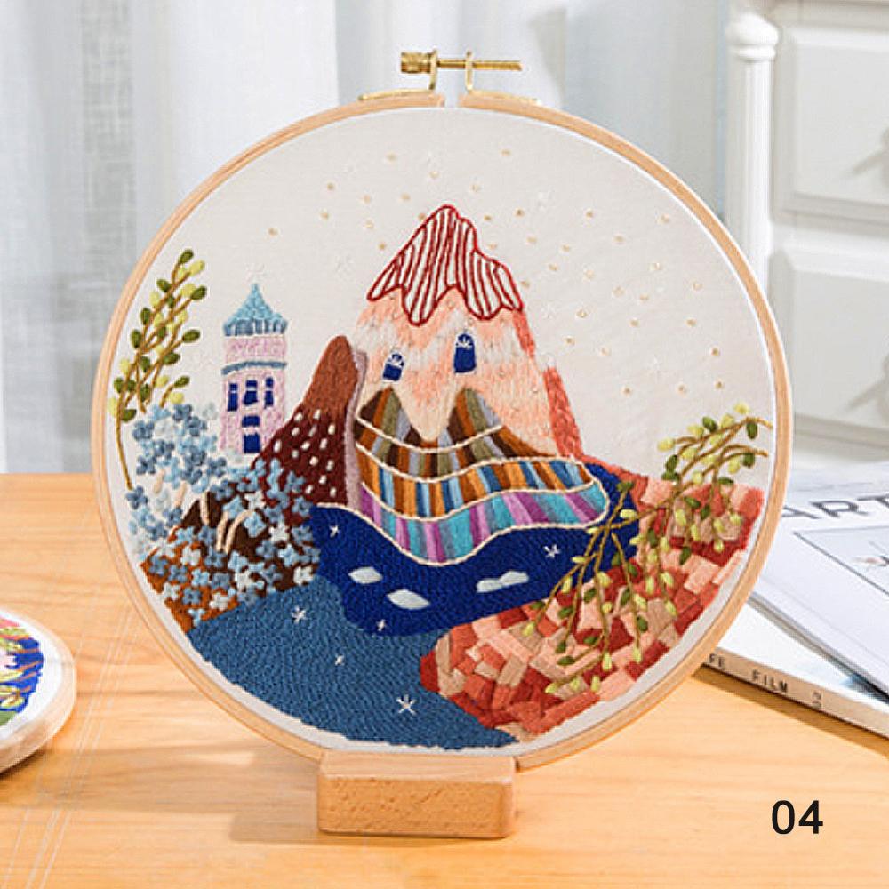 Decoração de bordado artesanal para iniciantes, kit de bordado, costura, faça você mesmo: 04