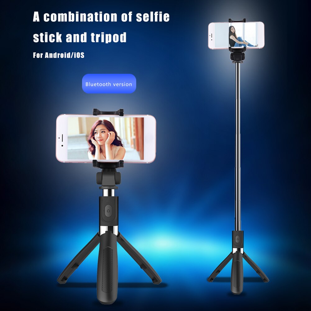 L01 Bluetooth Selfie Stick Folding Tripod Monopod with Bluetooth Remote Shutter for iPhone Android Mobile Phone