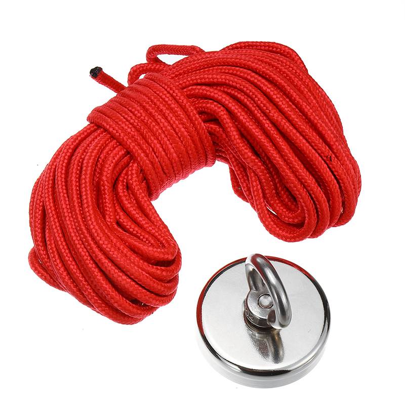 800KG fort aimant Pot pêche aimant mer profonde récupération crochet magnétique Permanent néodyme NdFeB magnétique pêche outil + 10M corde: 600KG 20M Rope