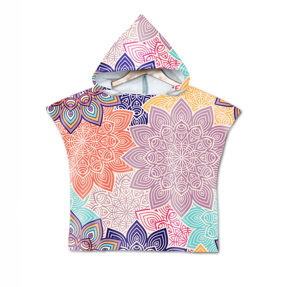 Novelty Boho Bohemian Mandala Bloem Geometrische Diamanten Baby Kids Hooded Zwembad Bad Strand Poncho Handdoek Cape