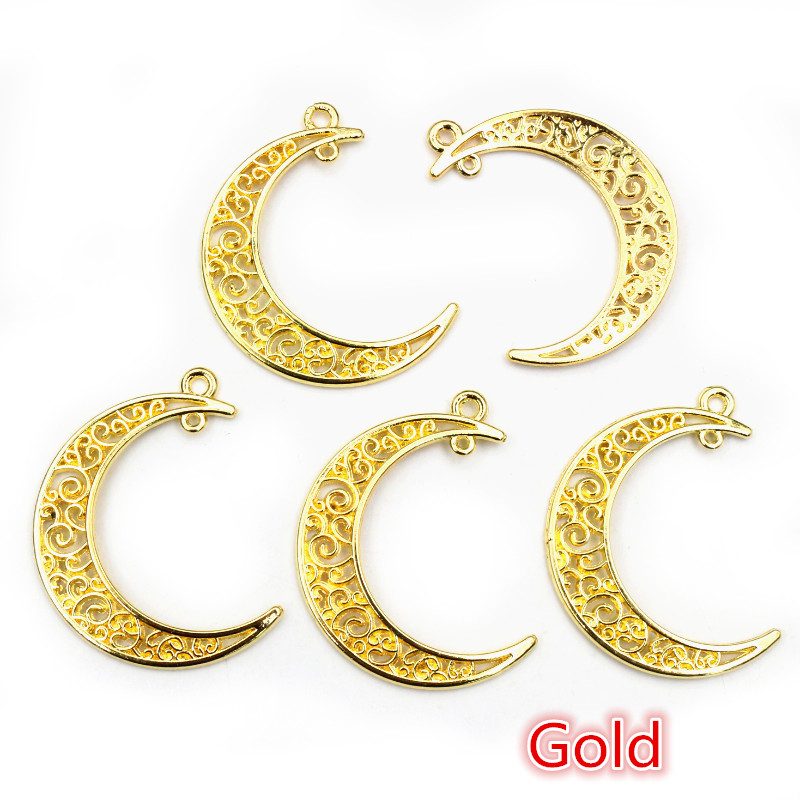 41x30mm 10 Uds 6 colores plateado estilo Luna dijes hechos a mano colgante: DIY para pulsera collar: Color dorado