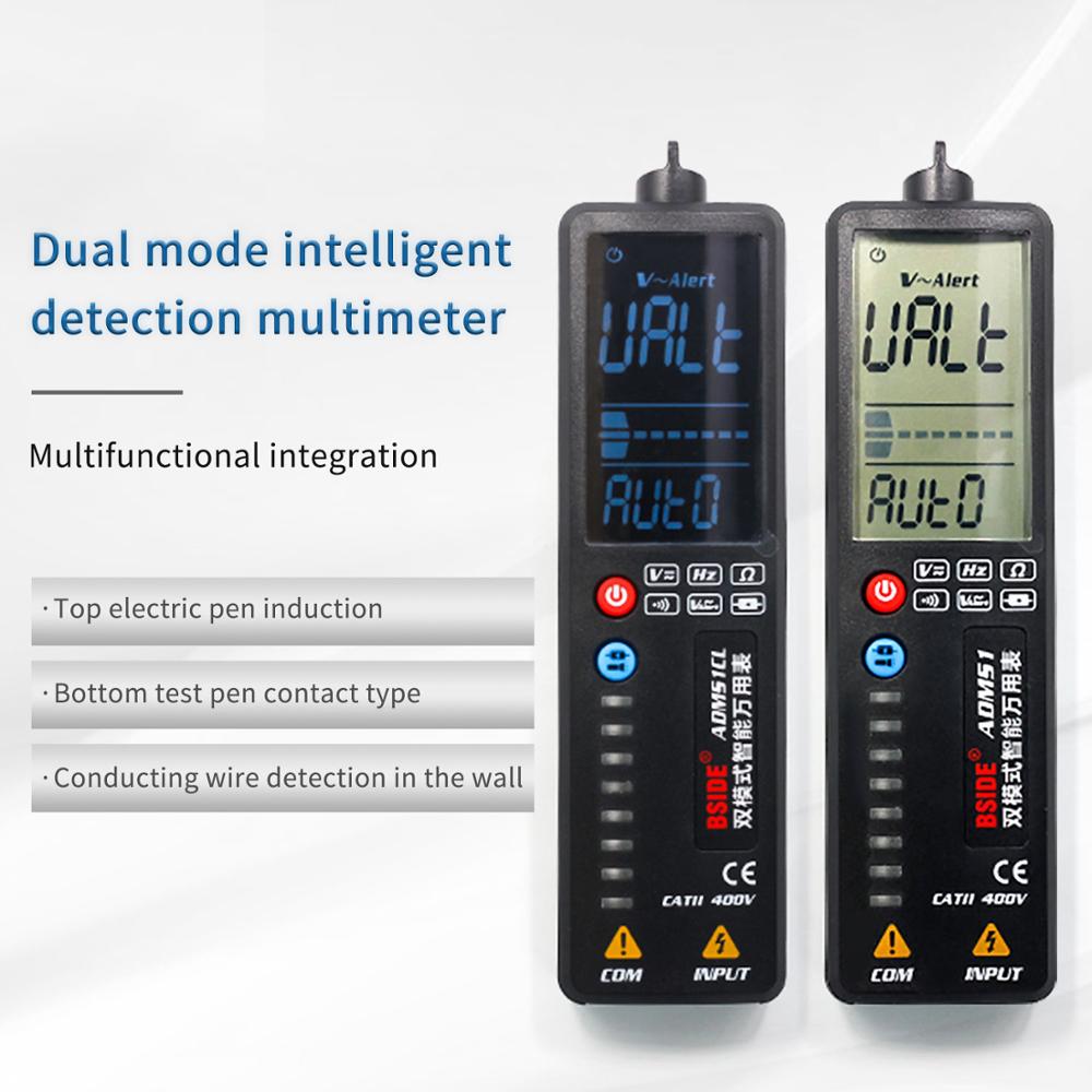 3-In-1 Digitale Multimeter Voltage Detector Tester Bside ADMS1 Multimetetro Voltmeter Dc Ac Dmm Ohm Hz Continuïteit ncv Test