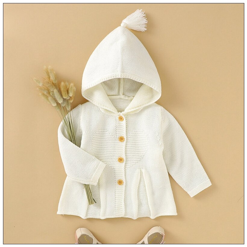 Baby Baby Meisjes Trui Hooded Warm Winter Pasgeboren 0-24 Maanden Volledige Mouw Jassen Soild Casual Jongen Meisje Jassen vest Kleding