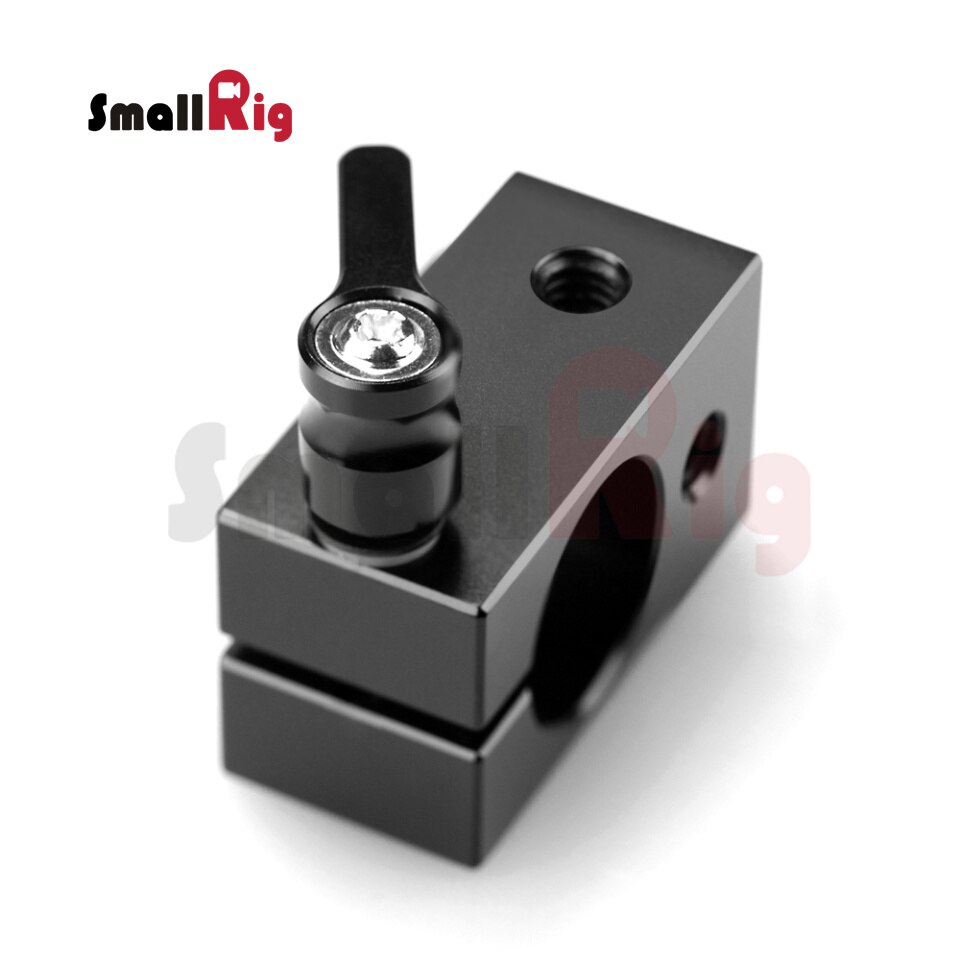 SmallRig Camera Single Railblock 19mm Rod Clamp Dslr Rig w/ Four 1/4" Threads, Wingnut-Black - 1063