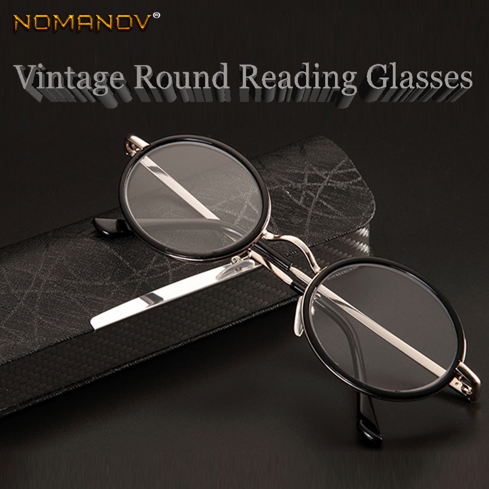 Nomanov = lunettes de lecture rondes vintage rétro multicouches à monture intégrale en alliage de luxe pour hommes et femmes  +0.75 +1 +1.25 +1.5 +1.75 +2to+4