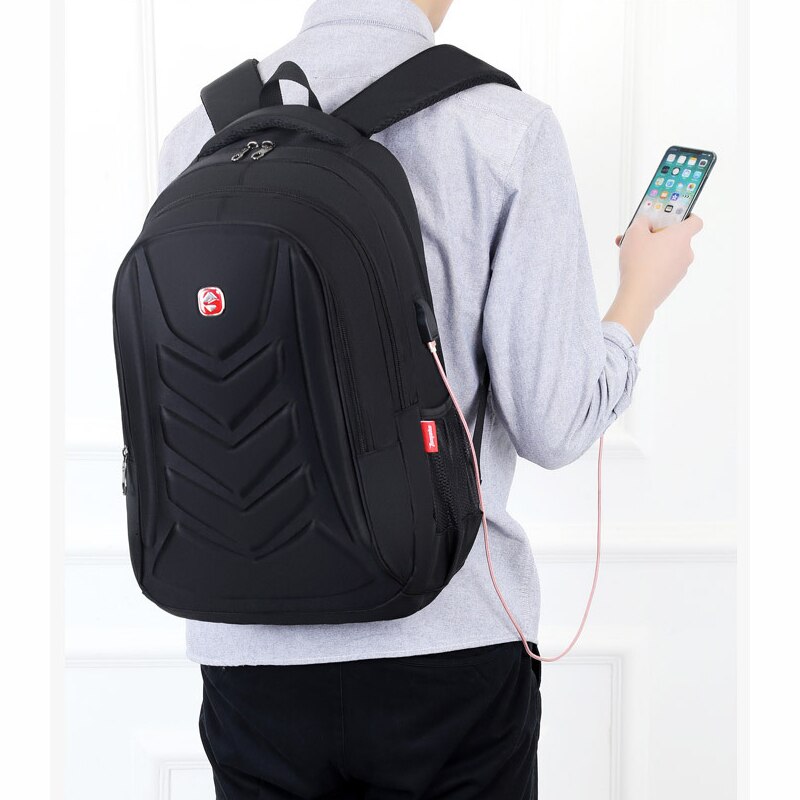 Mens USB Charge Waterproof Laptop Backpacks Large Capacity Male Leisure Travel Bags Student School Bookbag Computer Big