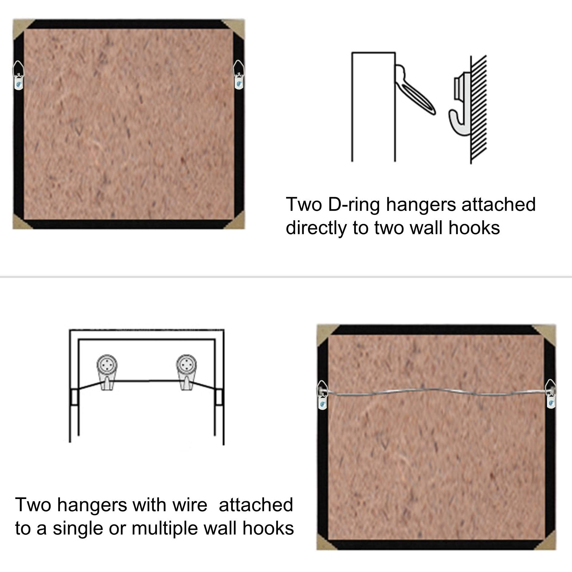 Kit de ganchos de anillo en D de dos formas, 60 piezas, perchas de doble agujero con tornillos, Premium, marco de obra de arte para fotos y pintura colgante