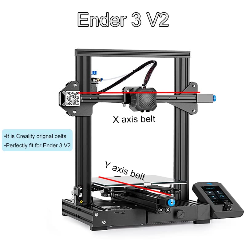 Courroie de synchronisation synchrone pour imprimante 3D, axe X et Y, 2 pièces, pour Creality Ender 3/Pro/Ender 3 V2/S1 Ender 5/Pro/Plus/Max CR6SE CR10 10Spro
