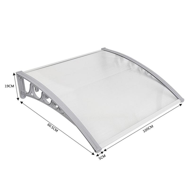 Sun Shelter Anti UV Ultralight Sunshade DIY Outdoor Furniture Door Window Awning Canopy Rain Shelter Outdoor Shade Cover HWC: 60x100 cm
