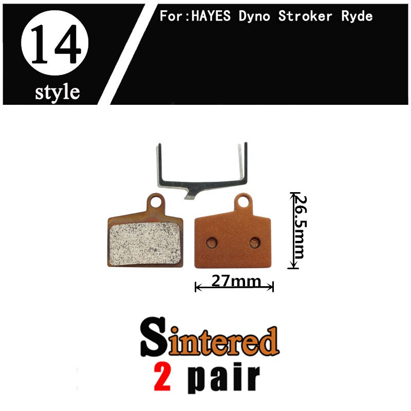 2 Pair Bicycle Disc Brake Pads For Hayes Stroker Ryde And Dyno MTB Mountain E-BIKE Cycling Accessories: 2pair Sintered