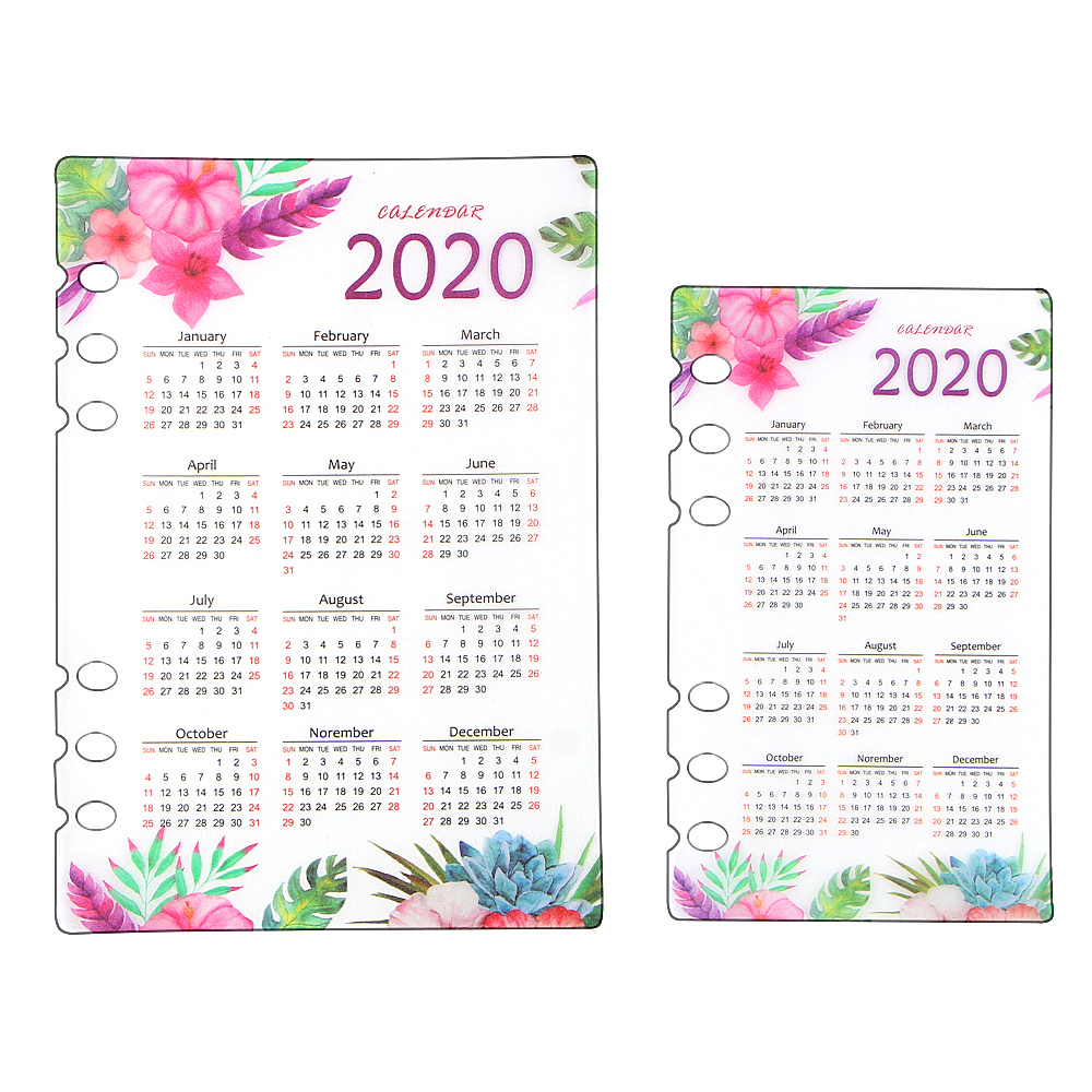 1 Pcs Jaar Kalender 6 Gaten Index Divider Dagboek Bindmiddel Wekelijkse Planner Notebooks A5 A6 Kantoor School Briefpapier Leveringen