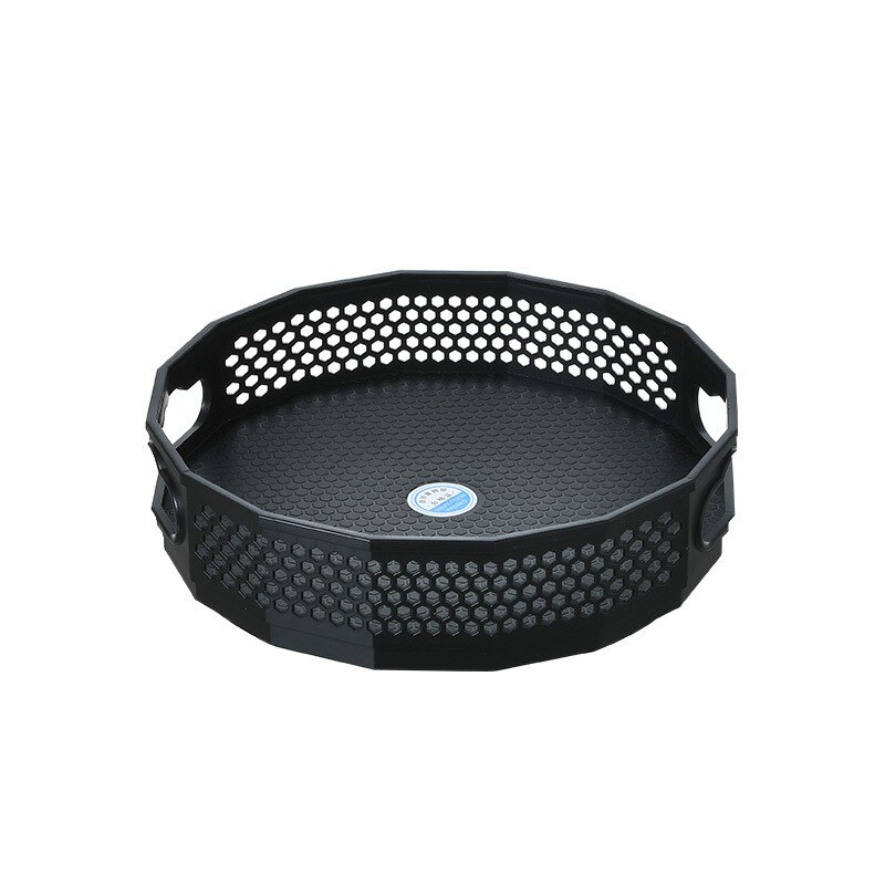 Estante de almacenamiento giratorio de 360 ° para condimentos de cocina, caja de almacenamiento de grandes almacenes, armario de cocina, suministros de baño: Black S