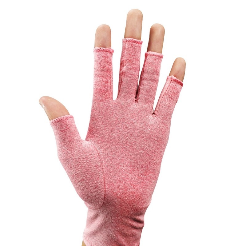 Gigt kompressionshandsker lindrer gigt symptomer halvfinger letvægts åndbar termisk håndledsstøtte