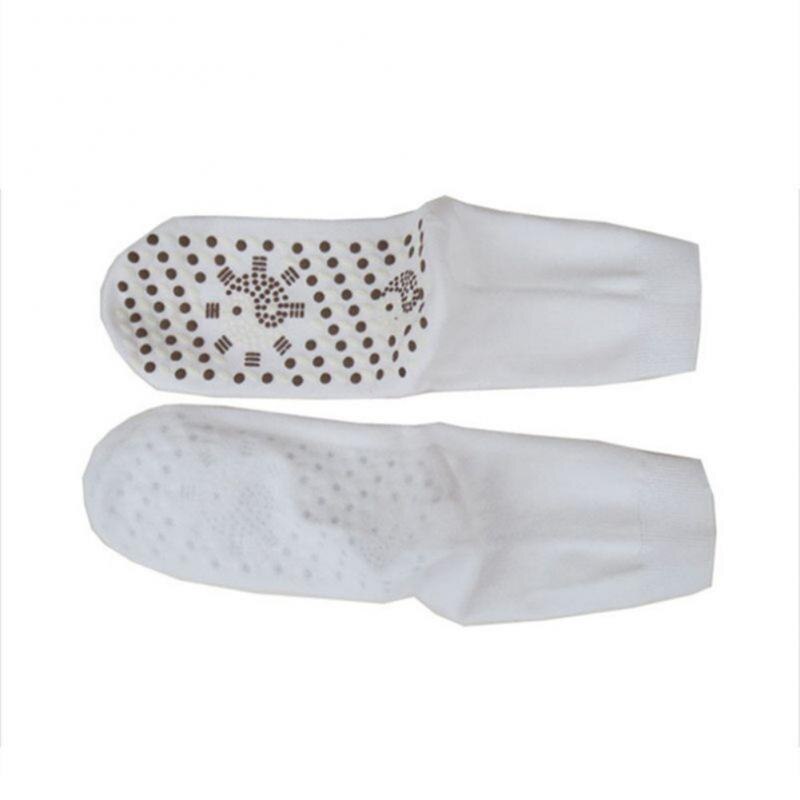 Newest Self-Heating Magnetic Socks Self-Heating Socks Tourmaline Magnetic Therapy Comfortable Winter Warm Massage Sock: white