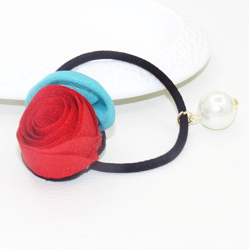 Cloth Rose Flower 1pc Women Ponytail Barrette Jaw Clip Double Sided Flower Accessories Decoration Bow Hair Claw: 13