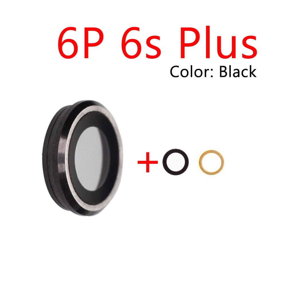 1pcs Back Camera Lens Rear Camera Glass Lens for iPhone 6 6s 6plus camera lens coverf Repair Parts: 6sp 6p Black