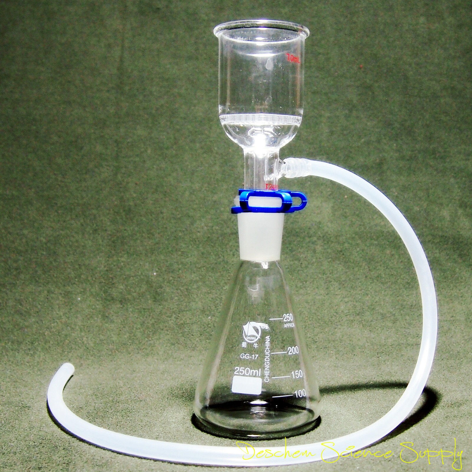 250ml,Lab Suction Filtration Device,47mm Buchner Funnel & Glass Erlenmeye Flask