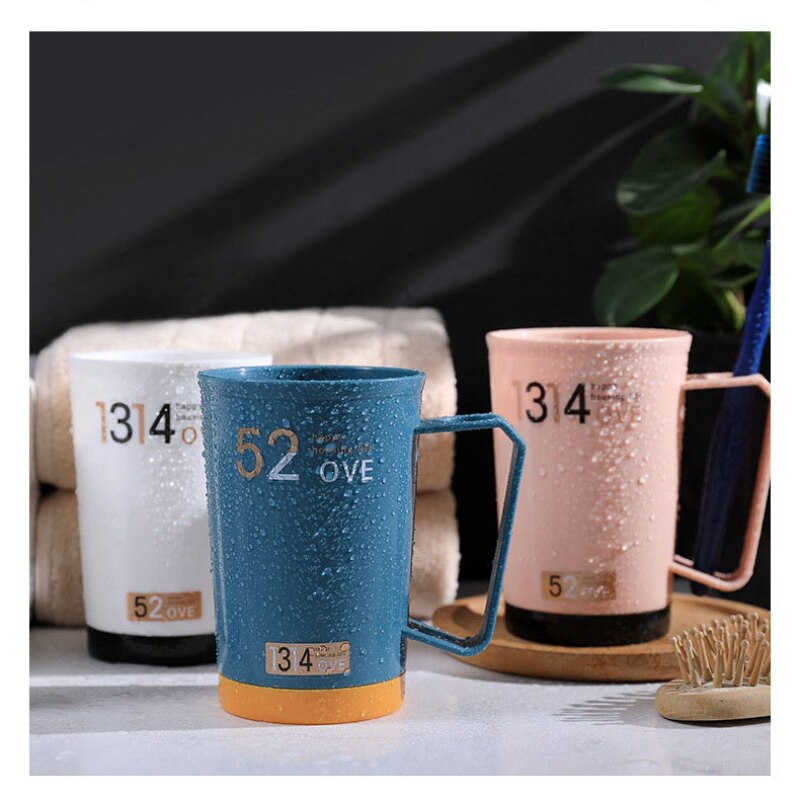 Children's Double-layer Brushing Cup Simple Mouthwash Cup With Handle Tooth Cylinder Student Couple Wash Cup
