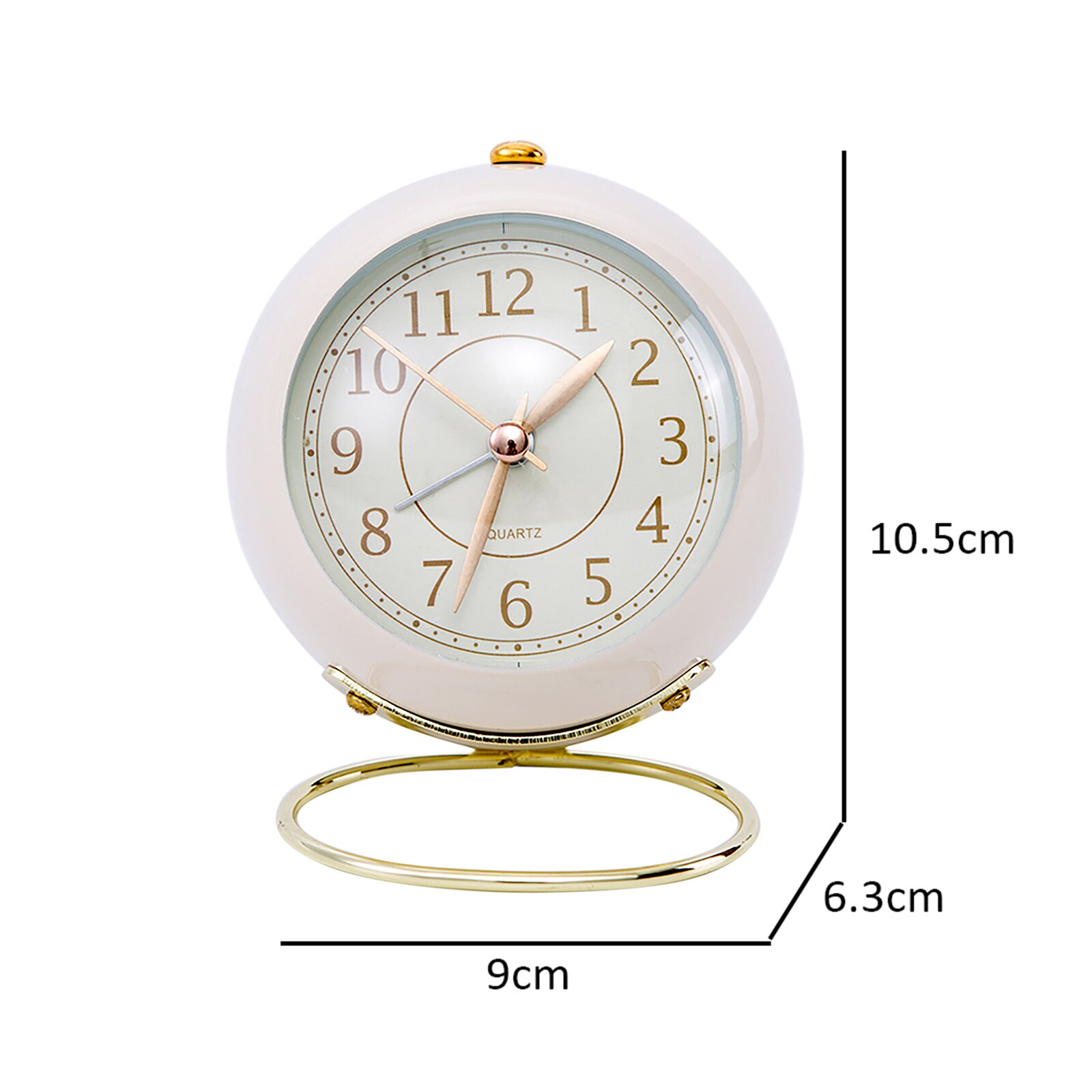 Smart Analoge Wekker Eenvoudige Stijlvolle Voor Bureau Tafel Wakker Wekker Naald Display Levensbehoeften: WHITE