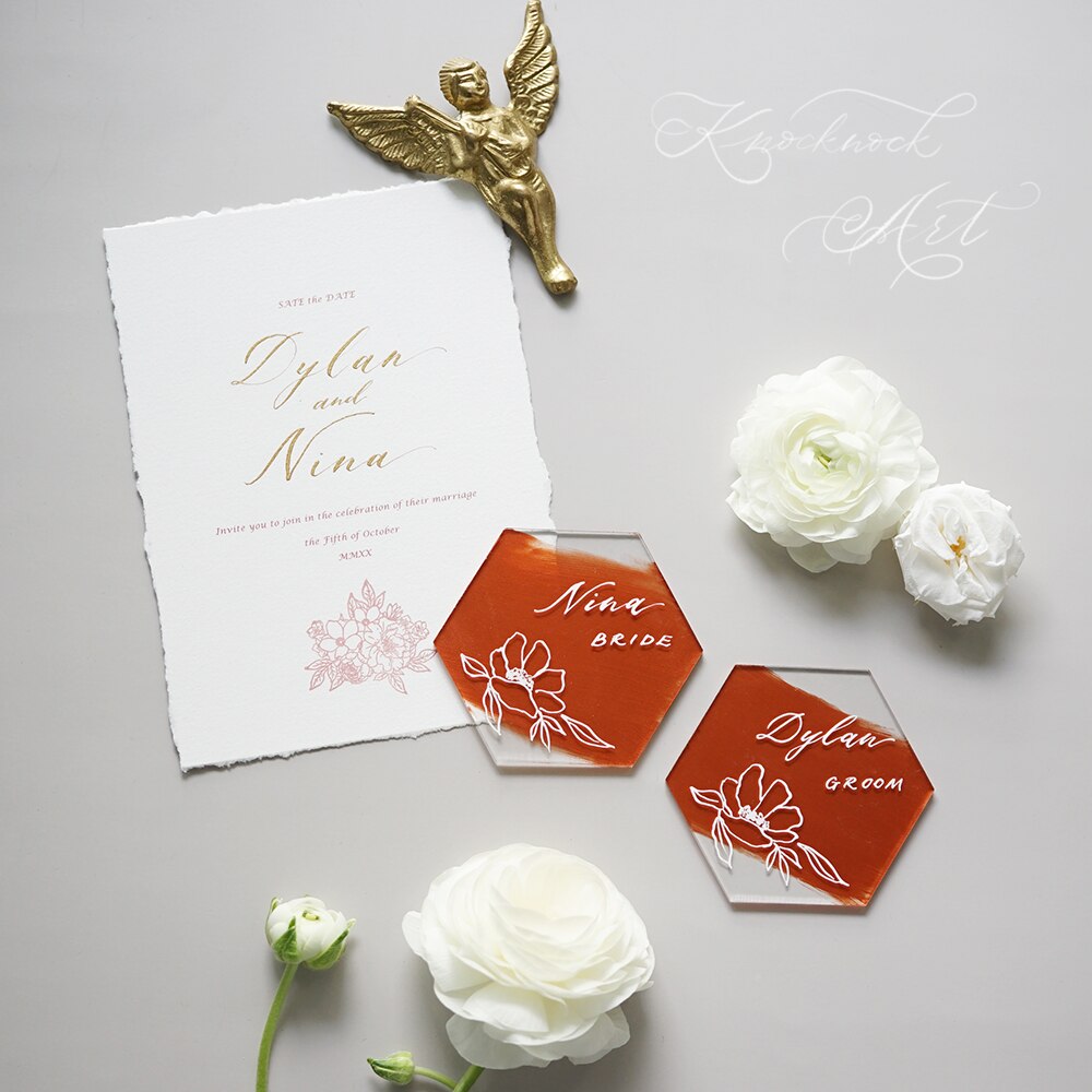 20Pcs Hexagon Clear Acryl Naamkaartjes Diy Blank Zitplaatsen Kaarten Voor Bruiloft Pary Banket Tafel Escort Nummers Platen Gast namen