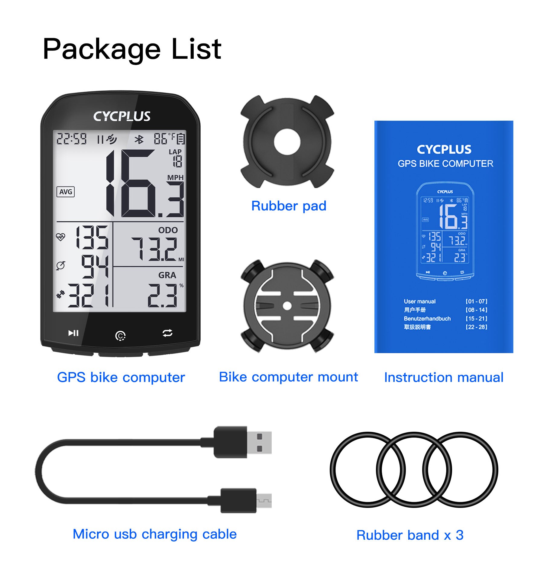 CYCPLUS M1 Bicycle GPS computer bike Computer Speedmeter wireless cycling computer Stopwatch