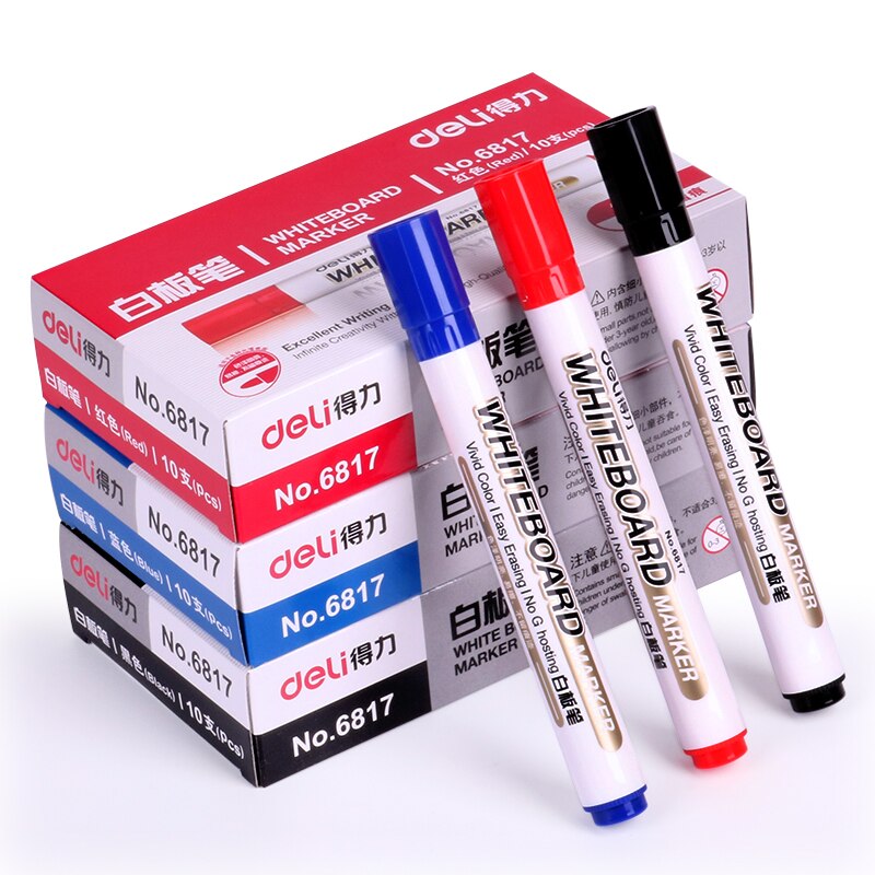 2 stks/partij Whiteboard Marker Dry Erase Marker Pen 2mm Zwart Rood Blauw Kleuren Whiteboard Marker Kantoorbenodigdheden