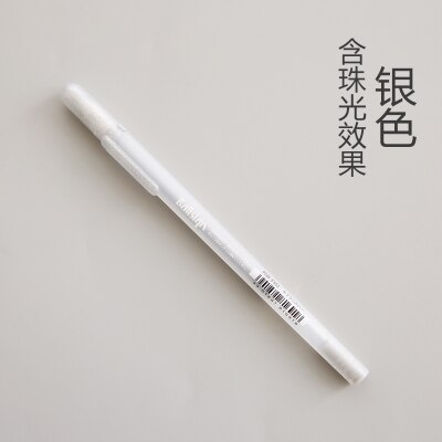 1pc japan sakura tusch sort pap metallisk tusch the white line penne papirvarer kunst forsyninger penne: Sølvfarvet