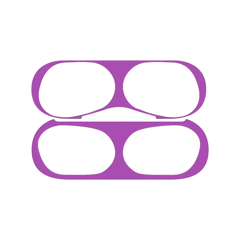 Autocollant AirPods pour Apple Airpods 1 2 3 Pro Pro2, boîte de chargement pour écouteurs, autocollant anti-poussière, autocollants de protection contre la poussière en métal étanche: 3XS / Violet