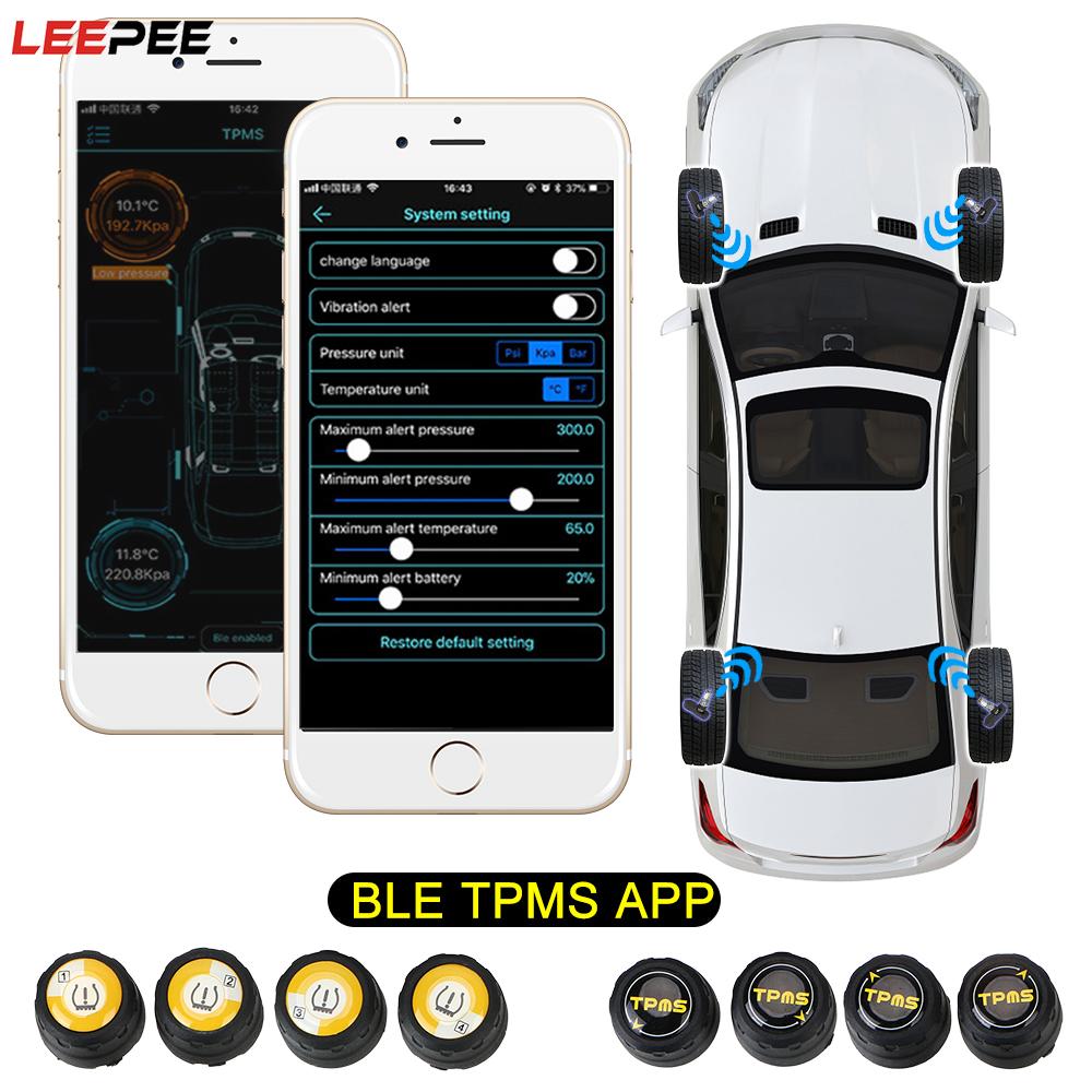 Leepee Universele Android Ios Ble Tpms Externe Alarm Bandenspanning Sensor Bluetooth 4.0 5.0 App Display Auto Bandenspanning Sensor
