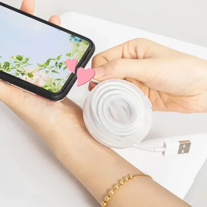 Retractable Portable Cable Organizer Flexible Cable Winder Wire Management Round Travel Wire Keeper Box for Wrapping Earphone