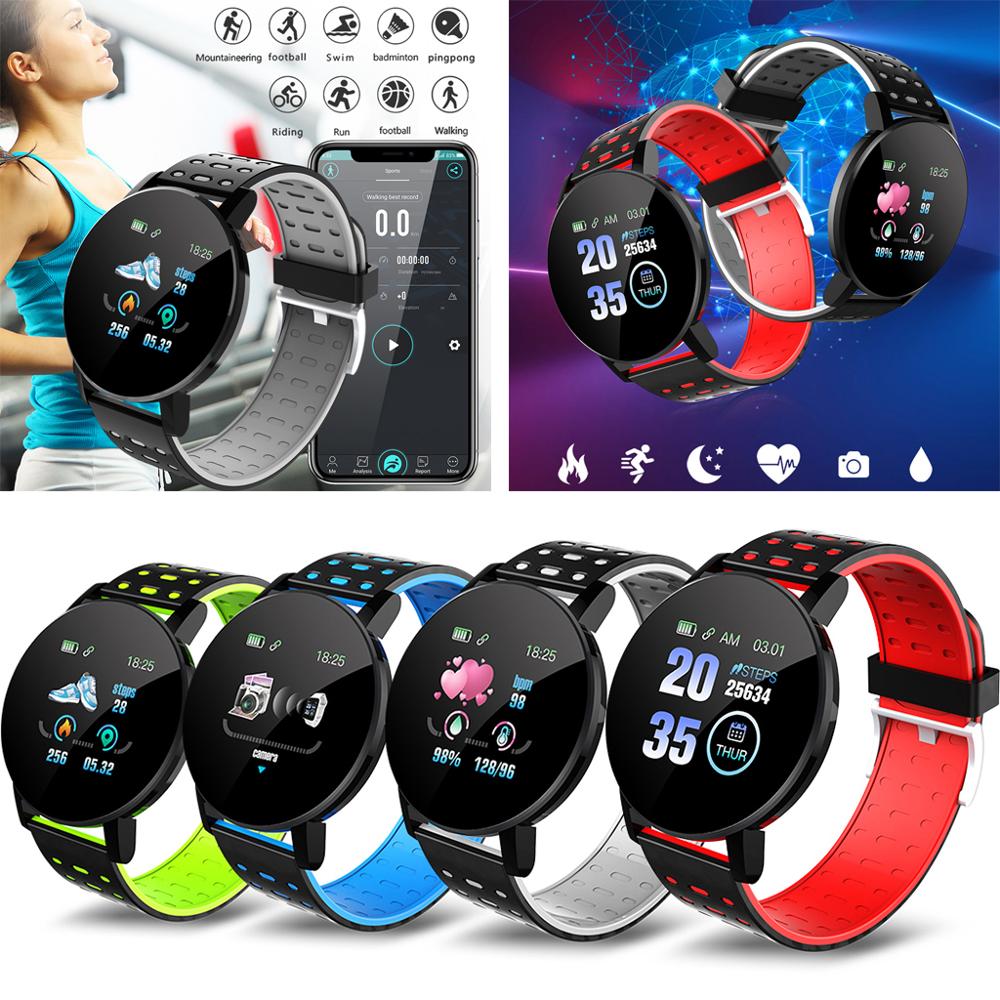 Fitness tracker skridttæller 119 plus smart ur armbånd  ip67 bluetooth søvn puls blodtryksovervågning armbåndsur